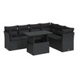 vidaXL 7 Piece Steel Sofa Set in Black