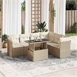 vidaXL 7 Piece Poly Rattan Patio Sofa Set