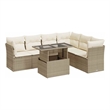 vidaXL 7 Piece Poly Rattan Patio Sofa Set