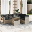 vidaXL 7 Piece Poly Rattan Sofa Set in Gray
