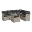 vidaXL 7 Piece Poly Rattan Sofa Set in Gray
