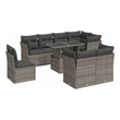 vidaXL 9 Piece Poly Rattan Sofa Set in Gray