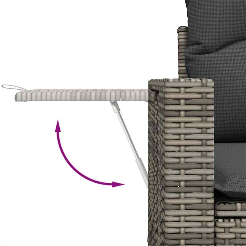 vidaXL 7 Piece Poly Rattan Sofa Set in Gray