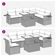 vidaXL 7 Piece Poly Rattan Sofa Set in Gray