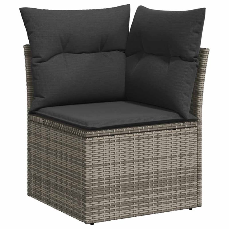vidaXL 7 Piece Poly Rattan Sofa Set in Gray