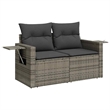 vidaXL 7 Piece Poly Rattan Sofa Set in Gray