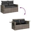 vidaXL 7 Piece Poly Rattan Sofa Set in Gray