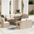 vidaXL 9 Piece Steel Sofa Set in Beige