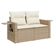 vidaXL 9 Piece Steel Sofa Set in Beige