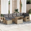 vidaXL 8 Piece Steel Sofa Set in Gray/Beige
