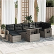 vidaXL 8 Piece Poly Rattan Sofa Set in Gray