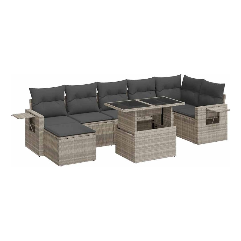 vidaXL 8 Piece Steel Sofa Set in Gray