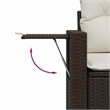 vidaXL 8 Piece Steel Sofa Set in White/Brown/Cream