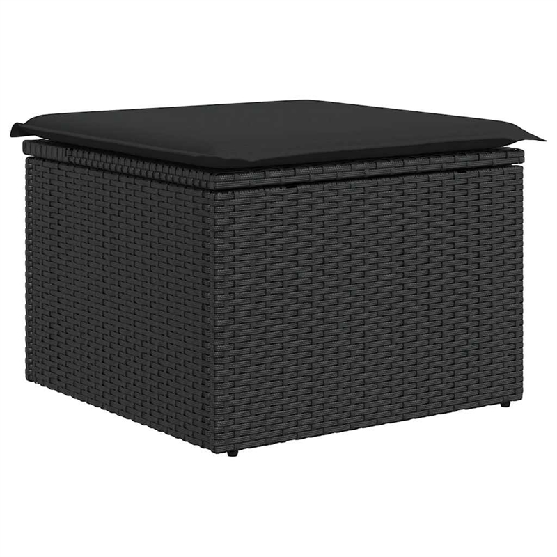 vidaXL 9 Piece Poly Rattan Large Sofa Set in Black
