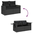 vidaXL 9 Piece Poly Rattan Large Sofa Set in Black