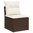 vidaXL 9 Piece Poly Rattan Sofa Set in Brown