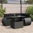 vidaXL 5 Piece Poly Rattan Sofa Set in Black