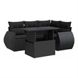vidaXL 5 Piece Poly Rattan Sofa Set in Black