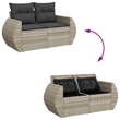 vidaXL 6 Piece Poly Rattan Sofa Set in Gray