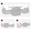 vidaXL 6 Piece Poly Rattan Sofa Set in White/Brown/Cream