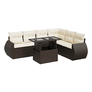 vidaXL 7 Piece Large Sofa Set in Brown