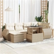 vidaXL 7 Piece Steel Sofa Set in White/Cream/Beige