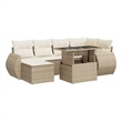 vidaXL 7 Piece Steel Sofa Set in White/Cream/Beige