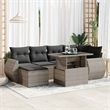 vidaXL 7 Piece Poly Rattan Sofa Set in Gray