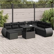 vidaXL 9 Piece Poly Rattan Sofa Set in Black
