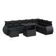 vidaXL 9 Piece Poly Rattan Sofa Set in Black