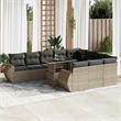 vidaXL 11 Piece Poly Rattan Large Sofa Set in Gray