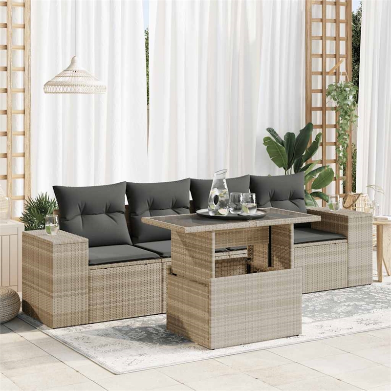 vidaXL Steel Sofa Set in Gray