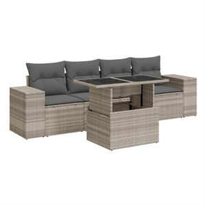 vidaXL Steel Sofa Set in Gray