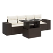 vidaXL 5 Piece Steel Large Sofa Set in Brown