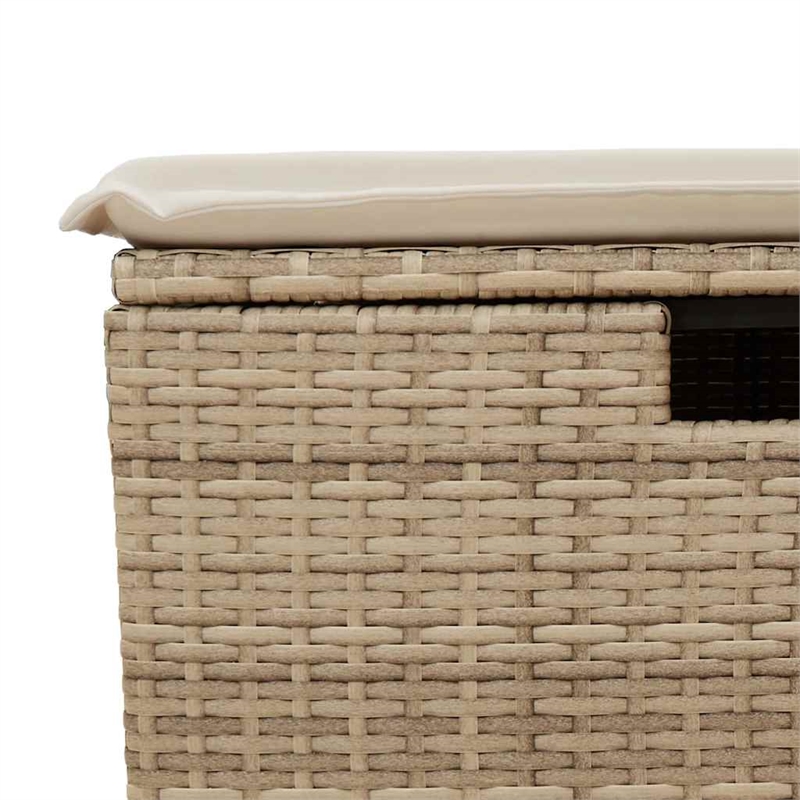 vidaXL Poly Rattan Sofa Set in White/Cream/Beige