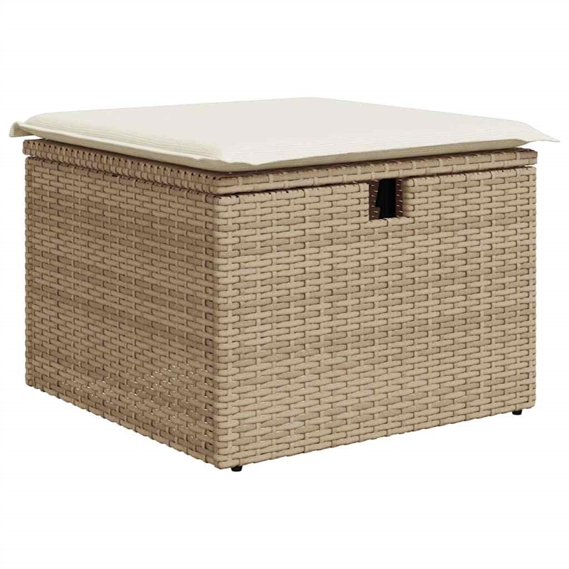 vidaXL Poly Rattan Sofa Set in White/Cream/Beige