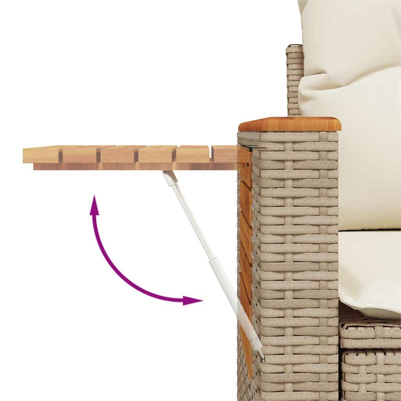 vidaXL Poly Rattan Sofa Set in White/Cream/Beige
