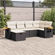 vidaXL 6 Piece Poly Rattan Small Sofa Set in Black/Cream