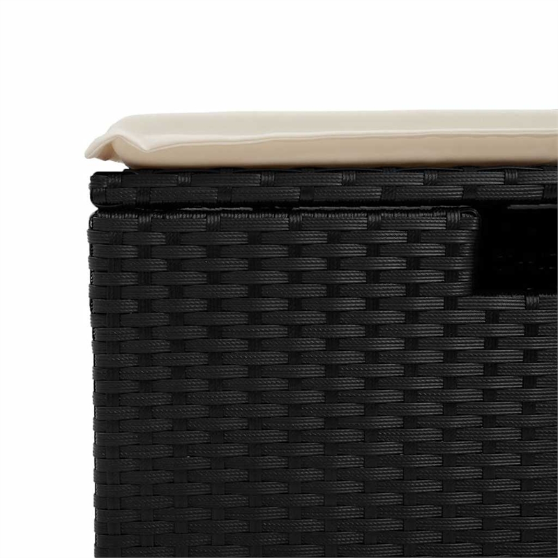vidaXL 6 Piece Poly Rattan Small Sofa Set in Black/Cream