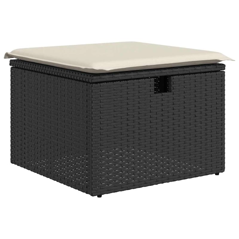 vidaXL 6 Piece Poly Rattan Small Sofa Set in Black/Cream
