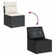 vidaXL 6 Piece Poly Rattan Small Sofa Set in Black/Cream
