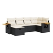 vidaXL 6 Piece Poly Rattan Small Sofa Set in Black/Cream