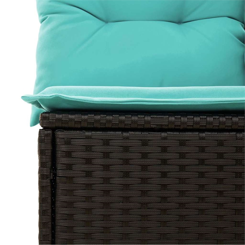 vidaXL 6 Piece Poly Rattan Sofa Set in Black/Blue