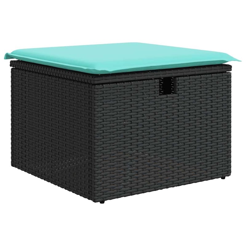 vidaXL 6 Piece Poly Rattan Sofa Set in Black/Blue
