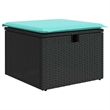 vidaXL 6 Piece Poly Rattan Sofa Set in Black/Blue