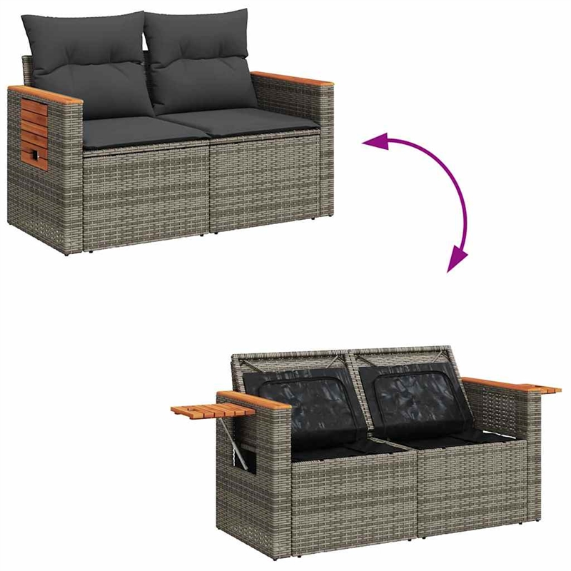 vidaXL 6 Piece Steel Sofa Set in Gray