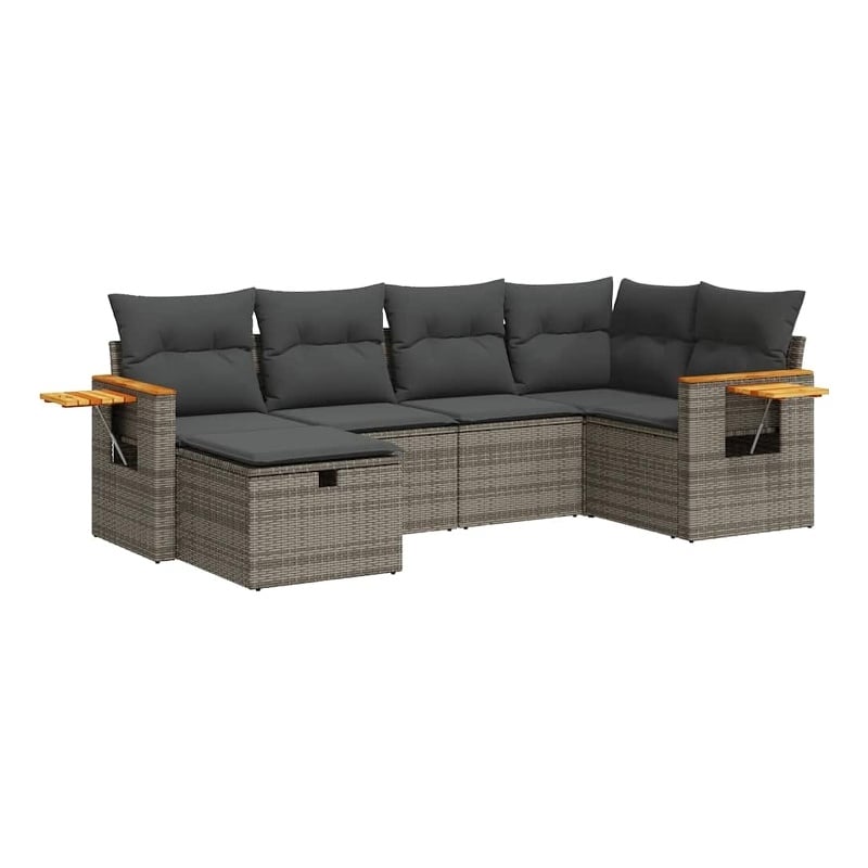 vidaXL 6 Piece Steel Sofa Set in Gray