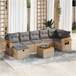 vidaXL 8 Piece Steel Small Sofa Set in Gray/Beige