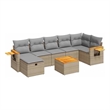 vidaXL 8 Piece Steel Small Sofa Set in Gray/Beige