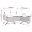 vidaXL 4 Piece Poly Rattan Sofa Set in White/Cream/Beige